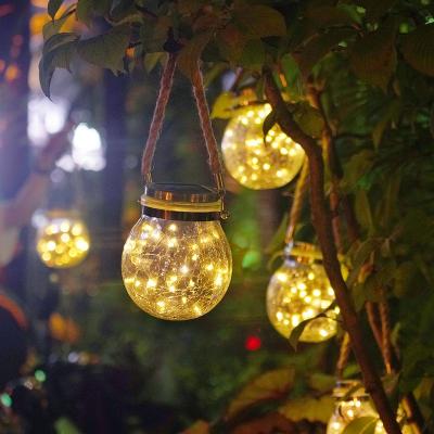 China Solar Post Lamp Led Color Changing Glass Ball Garden Lighting Solar Hanging Pole Lamp for sale