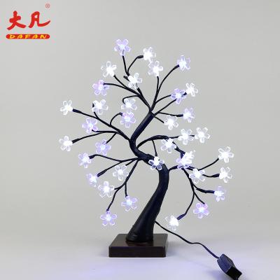 China Cherry Blossom Tree Light 40cm Led Flower Home Table Decor Artificial Cherry Blossom Branches Trubk Tree White For Wedding for sale