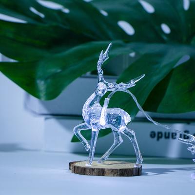 China Elk Shaped Merry Christmas Deer String Light Room Decoration Led Crystal Deer Elk Shaped String Light for sale