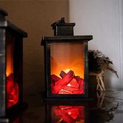 China / Simulation Led Carbon Fire Flame Fashion Retro Fireplace Portable Lantern Lamp for sale