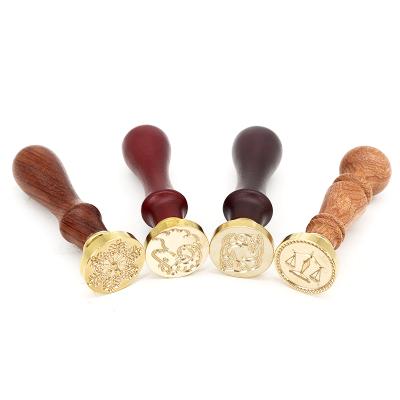 China Decoration Office Use Hot Selling Metal And Wood Handle Wax Seal Stamp for sale