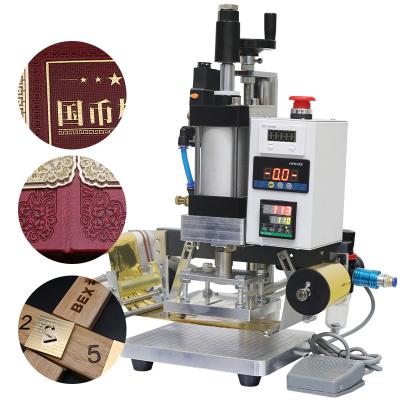 China Custom High Efficiency Leather Brand Small Logo Hot Pressing Leather Embossing Pneumatic Hot Stamping Machine for sale