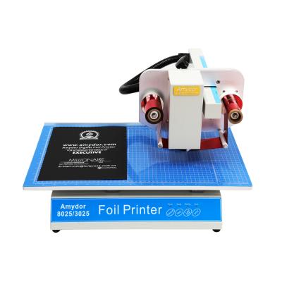 China Hot Sationery Amd8025 Desktop Digital Foil Printing Machine Stamping Printer Machine For Paper Bag, Stickers, Phone Case, Leather, Notebook for sale