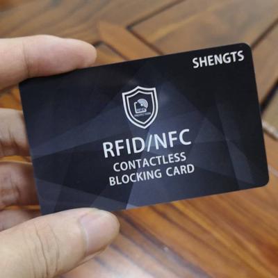 China Standard Size OEM Design Credit Card Protector RFID Waterproof / Waterproof NFC Blocking Card for sale