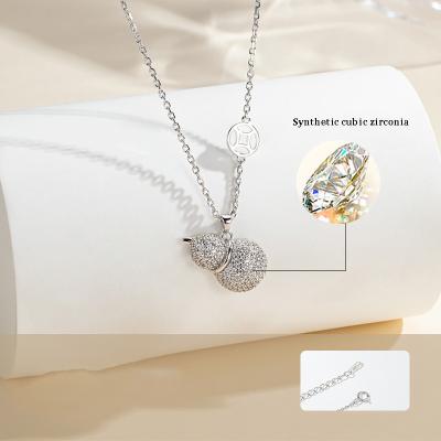 China Vintage Jian Yue new fashionable full three-dimensional gourd Zirconium gourd light new niche design sense clavicle chain woman for sale