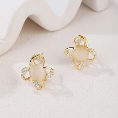 China 2022 Trendy Hyperbola Stud Earrings For Women S925 Silver Opal Light Luxury Earrings Personality Birdie Earrings For Women for sale