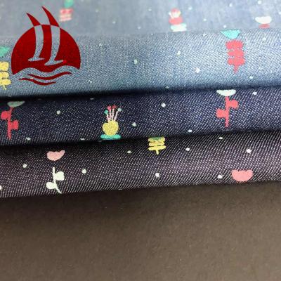 China Antistatic 100% cotton printed denim fabric for kids use for sale