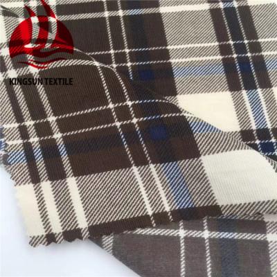 China Hot Sales 21 Wales Waterproof 100% Cotton Plaid Check Printed Corduroy Fabric for sale