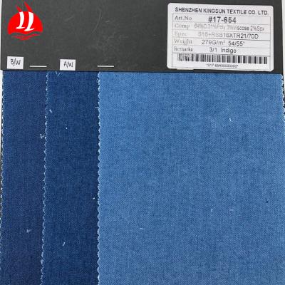 China Stock Stretch Non Fading Indigo Blue Fabric For Women Pants for sale