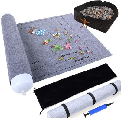 China Jigsaw Portable Soft Storage Blanket Puzzle Case With Drawstring Storage Bag for sale