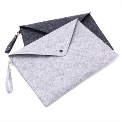 China Customized Wholesale PORTABLE Hot Selling Logo Felt Snap a4 Document Bag for sale