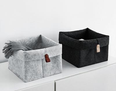 China Factory Sustainable Wholesale Felt Storage Basket Box Eco-Friendly Felt Clothes Storage Bag for sale