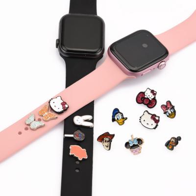 China Custom Hard Enamel Stainless Steel Band Charms For Apple Watch Band Charms for sale