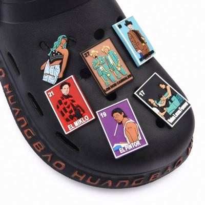 China Custom Shoe Decoration PVC Shoes Charms Decorations For Shoe Bands Wristband Bracelet Party Gifts for sale