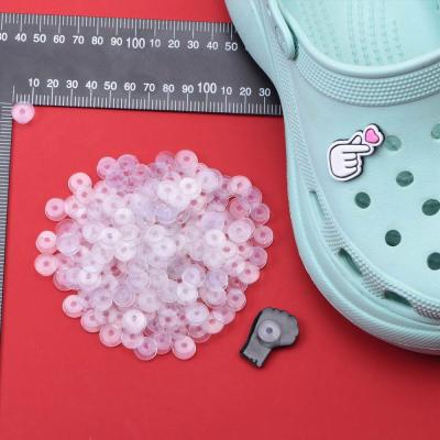 China Clog Charm Accept Small MOQ Ready To Ship Clear Plastic Croc Button Shoe Charm Back Button For DIY Clog Shoe Charms for sale