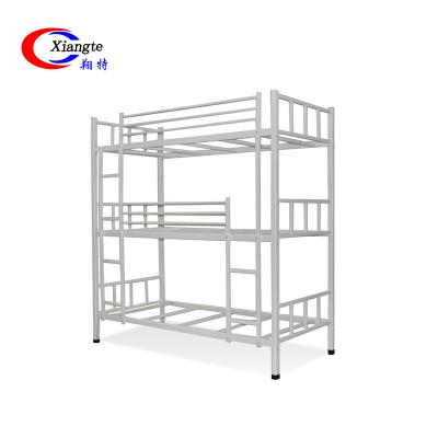 China Cheap Home Use 3 Tiers Dorm Hotel Steel 3 Tier Metal Triple Triple Bunk Bed Contemporary Military Home Use for sale