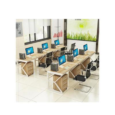 China Simple Modern Extendable Metal Steel Wood Study Workstation Computer Desk Computer Desk With Shelf for sale