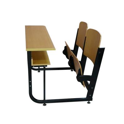 China Contemporary Wholesale Wooden School Furniture Student Desks Classroom School Double Tables And Chairs Price for sale