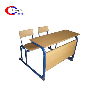 China Student School Double Double Outdoor School Desk Movable Desk With Chairs Combo Wooden Design With Bench for sale