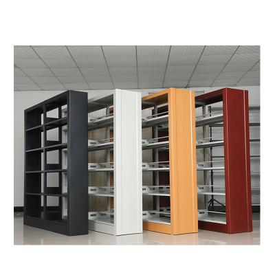 China Strong Iron 6-Layer Bookcase Library Furniture Heavy Duty Steel Bookcase Shelf for sale