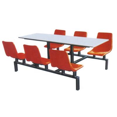 China Durable Restaurant Furniture 4 Seats Metal Frame Students Cafeteria School Tables And Chairs for sale