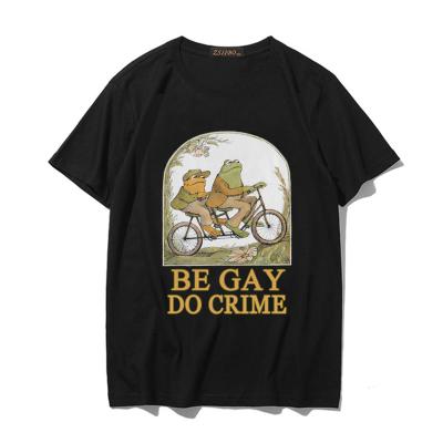 China Breathable Frog And Toad-Is Gay Do Retro Crime Cotton O Neck Unisex Harajuku Anime Tops Clothes Outfits Short Sleeve T-Shirt for sale