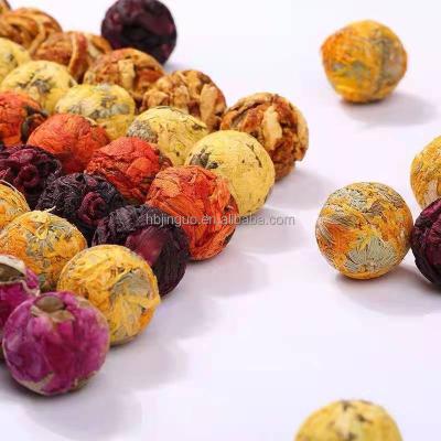 China 100% Hand Made New Organic Flower Tea 2021 Private Label Flower Blooming Flower Tea In Bag Individual Detox Herbal Flower Tea Ball for sale