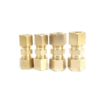 China Joining Pipe Lines China Fitting Compression Tube Unions Brass Coupling 3/8