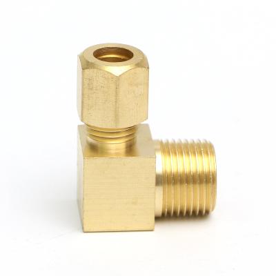 China Industry High Quality Brass Fitting Compression Fitting Elbow 90 Degree Pipe Fitting for sale