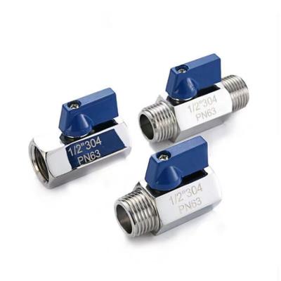 China General Wholesale Price PN20 Female Male 3/4 Threaded Stainless Steel Mini Ball Valve for sale