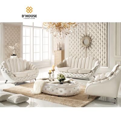 China Modular Luxury Modern European Design Living Room Furniture Leather Button Tufted Chesterfield Upholstered Sofa Sets for sale