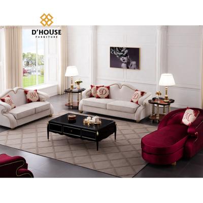 China Modular Contemporary Luxury Furniture Velvet Fabric Elegant Classic Upholstered Sofa Set Furniture for sale