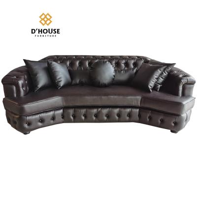 China Modular Italian Luxury Modern Chesterfield Sofas Living Room Furniture Grain Leather Sofa Top for sale