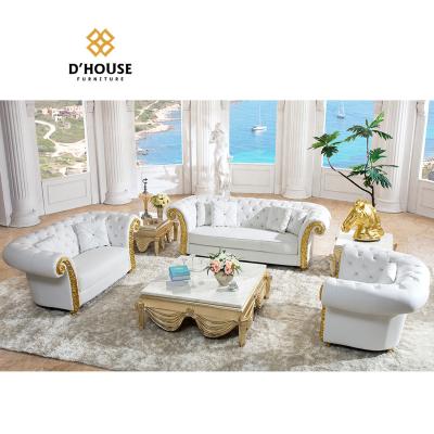 China Luxury Carved Solid Wood Classic Furniture Modular High End Royal Frame Living Room Genuine Leather Sofa for sale