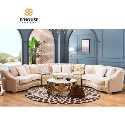 China European Style Extended Around Corner Sectional Sofa Furniture Designer Fabrics Manufacturer Sofa Set Furniture Living Room for sale