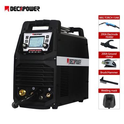 China Decapower 110V/220V Dual Voltage 200 Amp Gas IGBT Dual Gas Inverter Mag Mig Welding Machine for sale