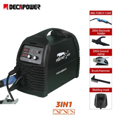 China Building Material Shops free shipping Russia Muttahida Majlis-e-Amal Semi-automatic MIG MAG 3 IN 1 Welders Welding Machine For Gas Gasless MIG Welding for sale