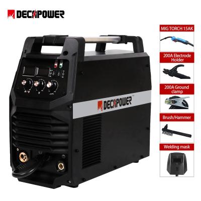 China Building Material Shops Decapower Multifunctional Inverter IGBT Muttahida Majlis-e-Amal CAT MIG MAG Welder 4 in 1 for Gas-less MIG Welding with Inductor Adjustment for sale