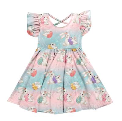 China Wholesale Price Kids Anti-Static Sleeveless Ruffle Clothes Cute Easter Girl Boutique Dresses for sale