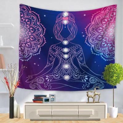 China Meditation and Prayer Print Custom Meditation Relax Large Home Decor Tapestry Wall Hanging Healing Tapestry for sale