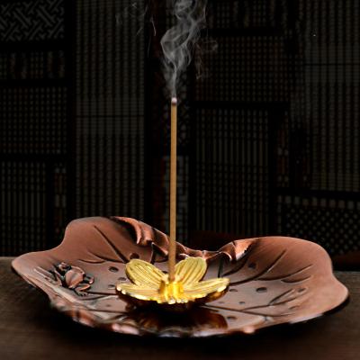 China Indoor Sandalwood Lotus Leaf Incense Burner Incense Holder Incense Holder Chinese Lotus Leaf Incense Household Line for sale