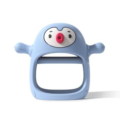 China Penguin Buddy Never Drop Silicone Baby Washable Teether Toy for Infants 0-6month for sale