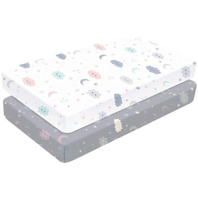 China Soft Hot Selling Standard Toddler Mattress Baby Fitted Crib Sheet 2 Pack 28x52x9in for sale