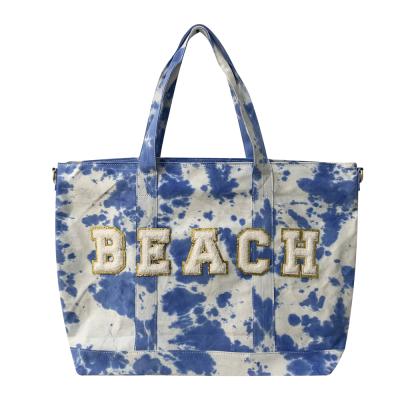 China Fashion Low MOQ Running Link Dye Personalized Custom Printed Canvas Tote Bag With Zipper Logo Beach Cotton Organic Women Shopping And Large for sale