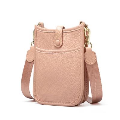 China Other 2022 Ladies Vegan Women PU Mini Phone Bag Small Handbag Colorful Pink Messenger Leather Purse Crossbody Bags with Straps for sale