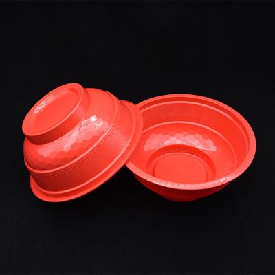 China Disposable Disposable Plastic Bowl PP Food Packing Salad Takeout Noodle Rolls With Lid Food Packing Plastic Bowl for sale