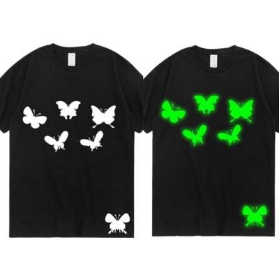 China Factory Garment\jeans\shoes\T-shirts bags\TUOCHENG Printing Custom Luminous Vinyl Logo Glow in the Dark Design Press Sticker Butterflies Heat Transfer for sale