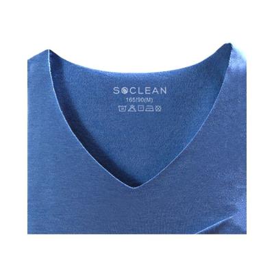 China Garment\jeans\shoes\factory bags\TUOCHENG wholesale custom clothes size label color printing simple neck wash iron sticker soft heat transfer logo for sale