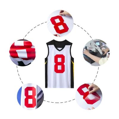 China No. Team Screen Printed Jersey Numbers Press Label Garment\jeans\shoes\hot iron. Factory Custom 8 Bags Red Soccer Heat Transfers TUOCHENG On Sticker for sale