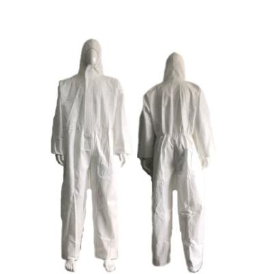 China Breathable Anti Static EN1073 White Disposable Micro Film Suit For Solid Particulates for sale